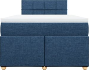 vidaXL Łóżko kontynentalne z materacem, niebieskie, tkanina 120x200 cm 4