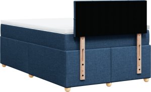 vidaXL Łóżko kontynentalne z materacem, niebieskie, tkanina 120x200 cm 6