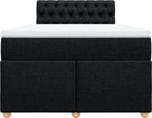 vidaXL Łóżko kontynentalne z materacem, czarne, tkanina, 120x200 cm 4