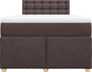 vidaXL Łóżko kontynentalne z materacem, brązowe, tkanina, 120x200 cm 4