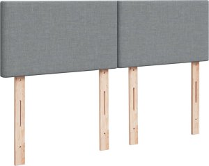 vidaXL Łóżko kontynentalne z materacem, jasnoszare 140x200 cm, tkanina 10