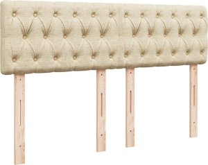 vidaXL vidaXL Łóżko kontynentalne z materacem, kremowe, tkanina, 160x200 cm 10