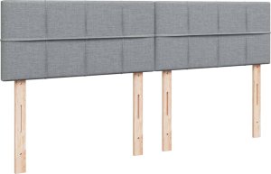 vidaXL Łóżko kontynentalne z materacem, jasnoszare, tkanina 200x200 cm 7