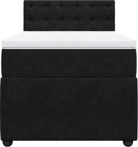 vidaXL Łóżko kontynentalne z materacem, czarne, aksamit 90x190 cm 4