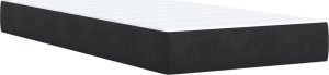 vidaXL Łóżko kontynentalne z materacem, czarne, aksamit 90x190 cm 7