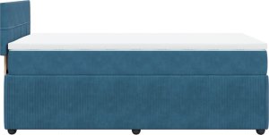 vidaXL Łóżko kontynentalne z materacem, niebieskie, 100x200cm, aksamit 9