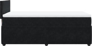 vidaXL Łóżko kontynentalne z materacem, czarne, aksamit 90x190 cm 9