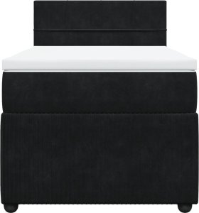vidaXL Łóżko kontynentalne z materacem, czarne, aksamit 90x200 cm 4