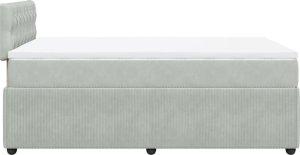 vidaXL Łóżko kontynentalne z materacem, jasnoszare, 120x200cm, aksamit 9