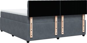 vidaXL Łóżko kontynentalne z materacem, ciemnoszary aksamit, 200x200cm 10