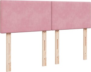 vidaXL Łóżko kontynentalne z materacem, różowe, 160x200 cm, aksamit 5