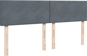 vidaXL vidaXL Łóżko kontynentalne z materacem, ciemnoszary aksamit, 200x200cm 5