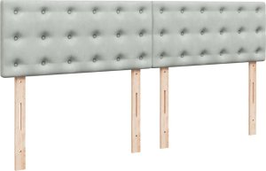 vidaXL Łóżko kontynentalne z materacem, jasnoszare, aksamit, 200x200cm 5