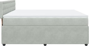 vidaXL Łóżko kontynentalne z materacem, jasnoszare, aksamit, 200x200cm 9