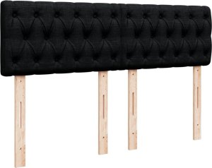 vidaXL vidaXL Łóżko kontynentalne z materacem, czarne, tkanina, 140x190 cm 7
