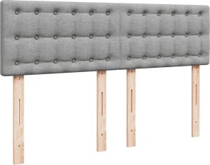 vidaXL vidaXL Łóżko kontynentalne z materacem, jasnoszare, tkanina, 140x190cm 7