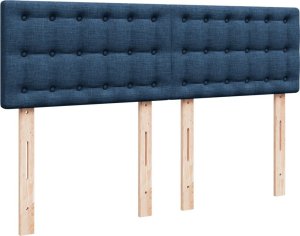 vidaXL vidaXL Łóżko kontynentalne z materacem, niebieskie, tkanina 140x190 cm 7