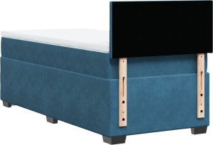 vidaXL vidaXL Łóżko kontynentalne z materacem, niebieskie, 80x200 cm, aksamit 8