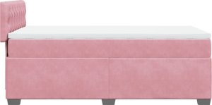 vidaXL Łóżko kontynentalne z materacem, różowe, aksamit, 90x200 cm 7