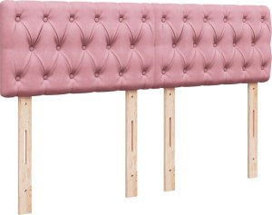 vidaXL Łóżko kontynentalne z materacem, różowe, aksamit, 140x190 cm 9