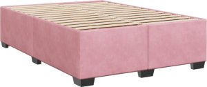 vidaXL Łóżko kontynentalne z materacem, różowe, aksamit, 140x190 cm 10