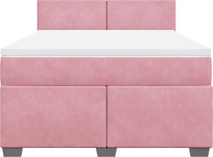 vidaXL vidaXL Łóżko kontynentalne z materacem, różowe, aksamit, 140x190 cm 6