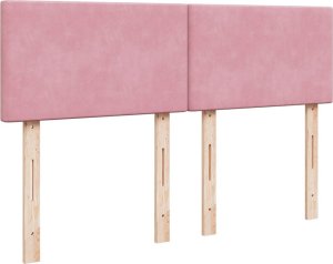 vidaXL vidaXL Łóżko kontynentalne z materacem, różowe, aksamit, 140x190 cm 10