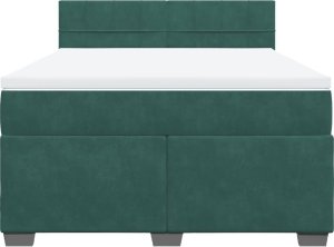 vidaXL vidaXL Łóżko kontynentalne z materacem, zielone, aksamit, 140x190 cm 6