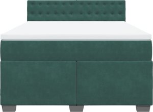 vidaXL vidaXL Łóżko kontynentalne z materacem, ciemnozielone, 140x200 cm 6
