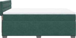 vidaXL vidaXL Łóżko kontynentalne z materacem, ciemnozielone, 140x200 cm 7