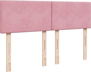 vidaXL vidaXL Łóżko kontynentalne z materacem, różowe, 160x200 cm, aksamit 9