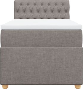 vidaXL vidaXL Łóżko kontynentalne z materacem, taupe, tkanina, 100x200 cm 6