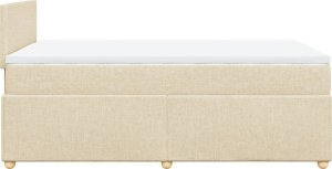 vidaXL vidaXL Łóżko kontynentalne z materacem, kremowe, tkanina, 120x200 cm 7
