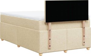 vidaXL vidaXL Łóżko kontynentalne z materacem, kremowe, tkanina, 120x200 cm 8