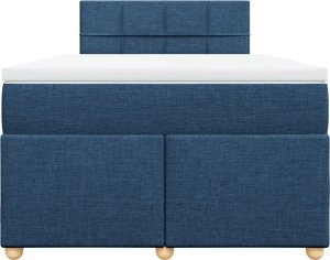 vidaXL vidaXL Łóżko kontynentalne z materacem, niebieskie, tkanina 120x200 cm 6