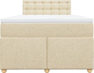 vidaXL vidaXL Łóżko kontynentalne z materacem, kremowe, tkanina, 120x200 cm 5