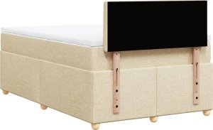 vidaXL vidaXL Łóżko kontynentalne z materacem, kremowe, tkanina, 120x200 cm 7