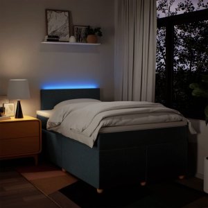 vidaXL vidaXL Łóżko kontynentalne z materacem, niebieskie, tkanina 120x200 cm 5