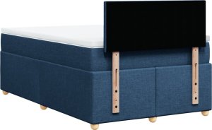 vidaXL vidaXL Łóżko kontynentalne z materacem, niebieskie, tkanina 120x200 cm 8