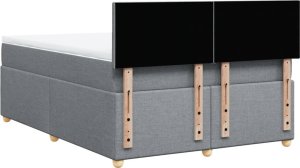 vidaXL vidaXL Łóżko kontynentalne z materacem, jasnoszare, tkanina, 140x190cm 8