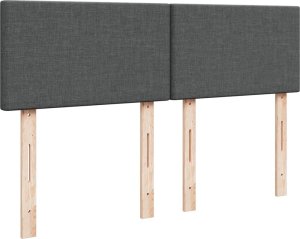 vidaXL vidaXL Łóżko kontynentalne z materacem, ciemnoszara tkanina 140x190 cm 9