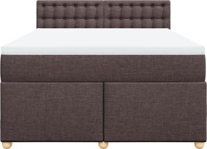 vidaXL vidaXL Łóżko kontynentalne z materacem, brązowe, tkanina, 140x200 cm 6