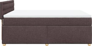 vidaXL vidaXL Łóżko kontynentalne z materacem, brązowe, tkanina, 140x200 cm 7