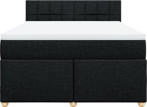 vidaXL vidaXL Łóżko kontynentalne z materacem, czarne, tkanina 140x200 cm 6