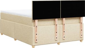 vidaXL vidaXL Łóżko kontynentalne z materacem, kremowe, tkanina, 140x200 cm 8