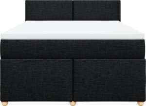 vidaXL vidaXL Łóżko kontynentalne z materacem, czarne, tkanina 160x200 cm 6
