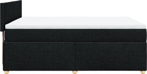 vidaXL vidaXL Łóżko kontynentalne z materacem, czarne, tkanina 160x200 cm 7