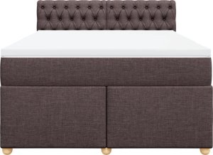 vidaXL vidaXL Łóżko kontynentalne z materacem, brązowe, tkanina, 160x200 cm 6