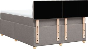 vidaXL vidaXL Łóżko kontynentalne z materacem, taupe, tkanina, 160x200 cm 8
