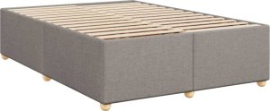 vidaXL vidaXL Łóżko kontynentalne z materacem, taupe, tkanina, 160x200 cm 9